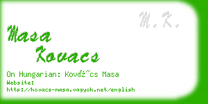 masa kovacs business card